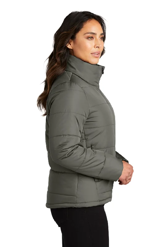 Port Authority Womens Water Resistant Full Zip Puffer Jacket - Shadow Grey