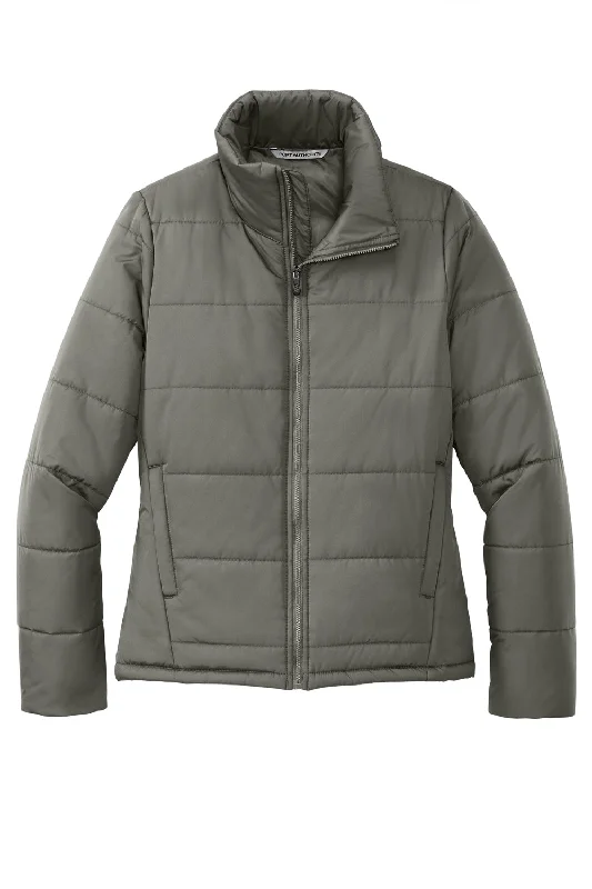 Port Authority Womens Water Resistant Full Zip Puffer Jacket - Shadow Grey