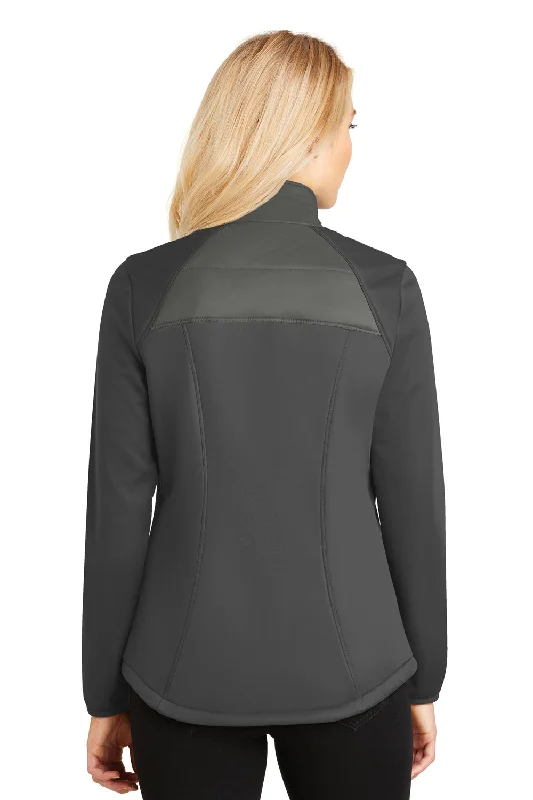 Port Authority Womens Hybrid Wind & Water Resistant Full Zip Jacket - Smoke Grey/Steel Grey