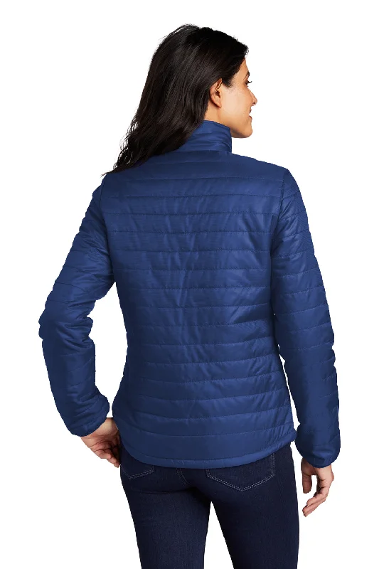 Port Authority Womens Water Resistant Packable Puffy Full Zip Jacket - Cobalt Blue