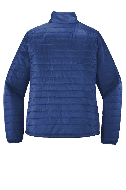 Port Authority Womens Water Resistant Packable Puffy Full Zip Jacket - Cobalt Blue