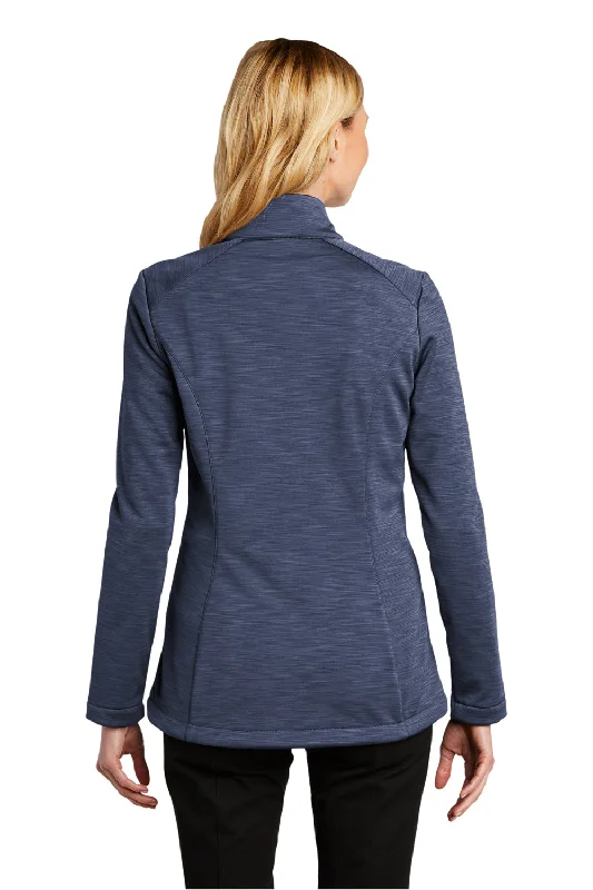 Port Authority Womens Stream Wind & Water Resistant Full Zip Jacket - Heather Dress Blue Navy