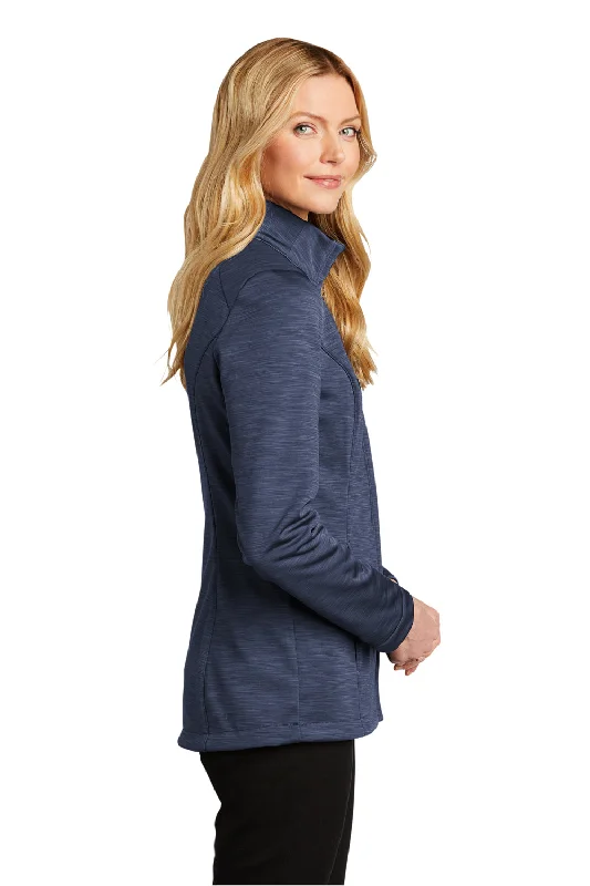 Port Authority Womens Stream Wind & Water Resistant Full Zip Jacket - Heather Dress Blue Navy