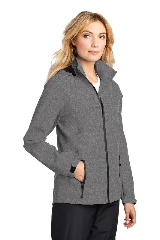 Port Authority Womens Torrent Waterproof Full Zip Hooded Jacket - Heather Dark Grey