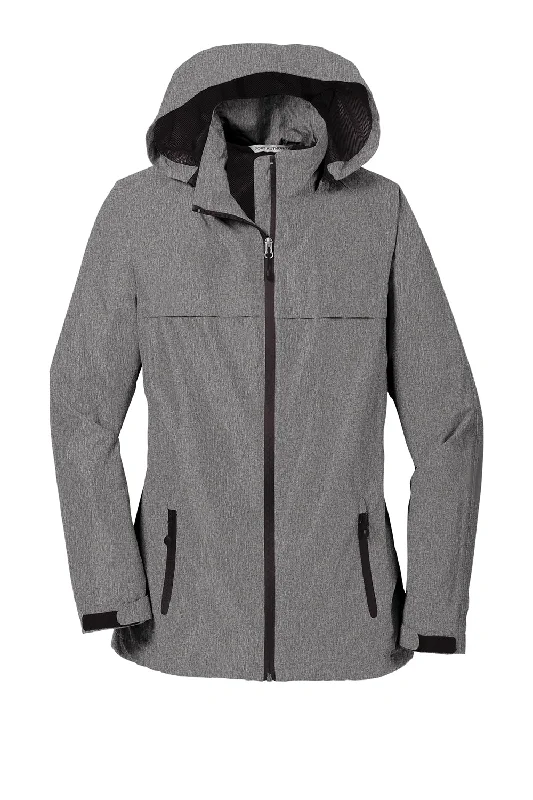 Port Authority Womens Torrent Waterproof Full Zip Hooded Jacket - Heather Dark Grey