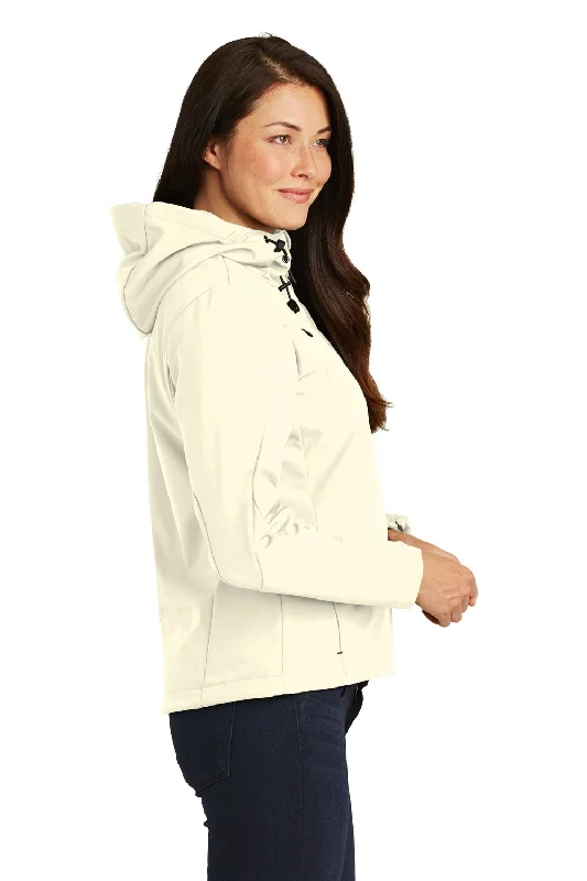 Port Authority Womens Wind & Water Resistant Full Zip Hooded Jacket - Chalk/Charcoal Grey - Closeout