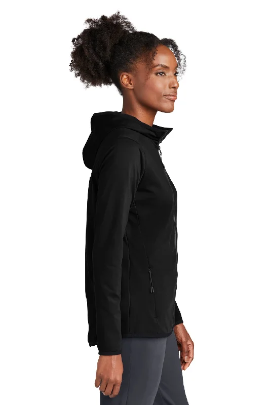 Sport-Tek Womens Circuit Full Zip Hooded Jacket - Deep Black