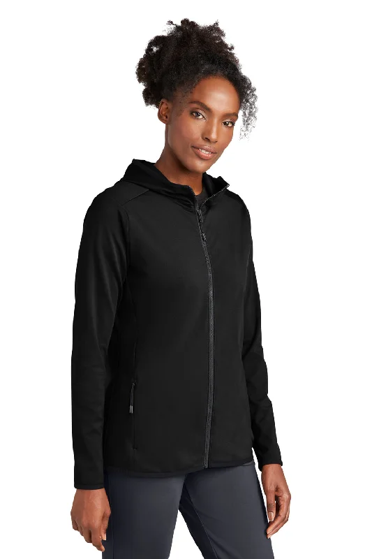 Sport-Tek Womens Circuit Full Zip Hooded Jacket - Deep Black