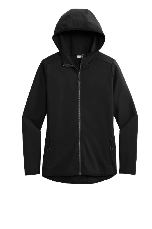 Sport-Tek Womens Circuit Full Zip Hooded Jacket - Deep Black