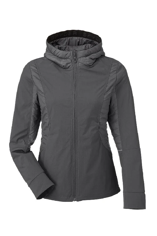 Spyder Womens Powerglyde Full Zip Hooded Jacket - Polar Grey