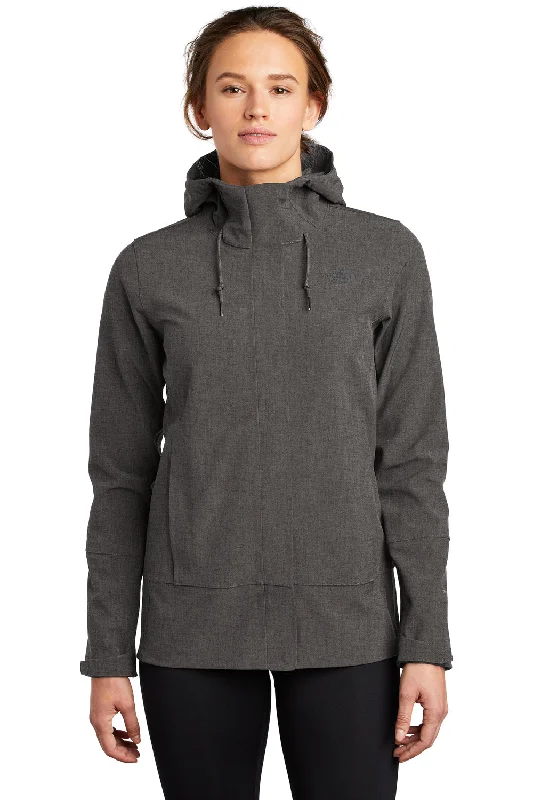 The North Face Womens Apex DryVent Windproof & Waterproof Full Zip Hooded Jacket - Heather Dark Grey