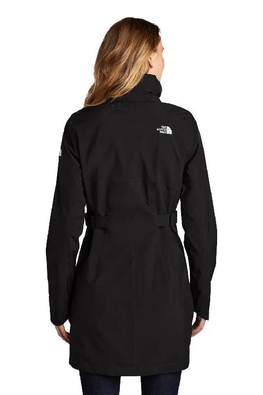 The North Face Womens City Windproof & Waterproof Full Zip Hooded Trench Coat - Black - Closeout