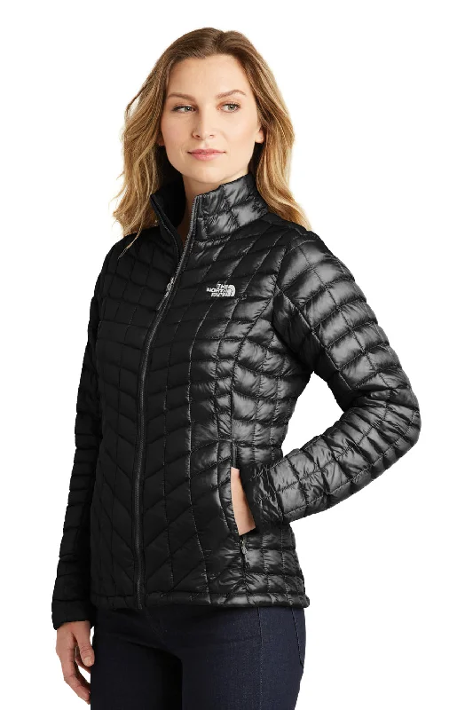 The North Face Womens ThermoBall Trekker Water Resistant Full Zip Jacket - Matte Black