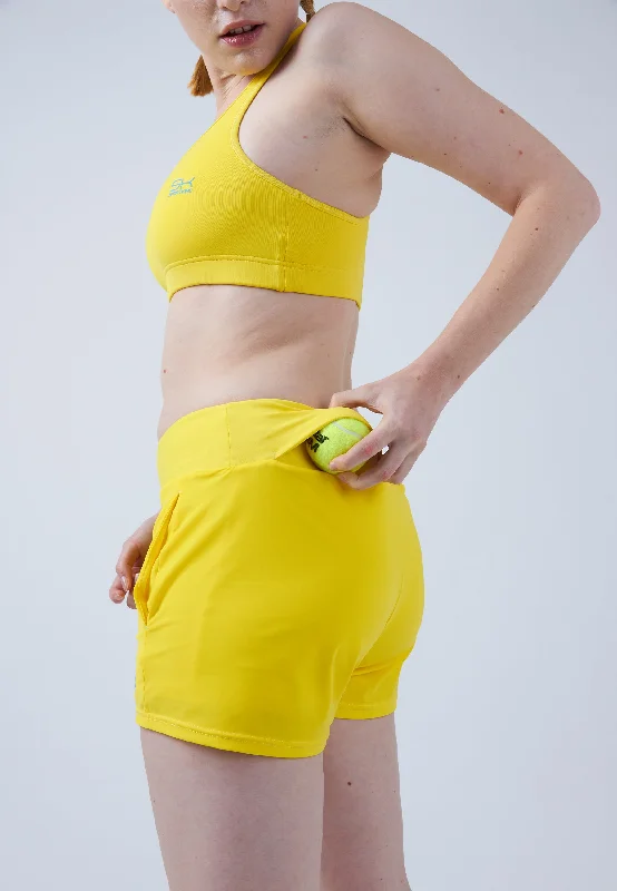 Advantage Tennis Shorts mit Ballhalter, gelb