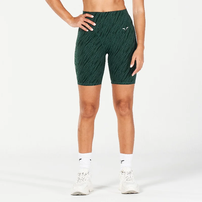 Core Wild Print Biker Shorts - Pine Grove