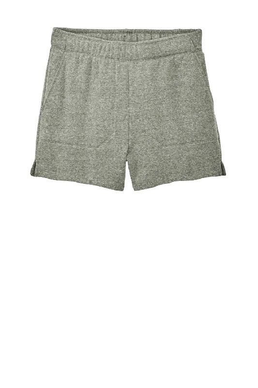 District Womens Perfect Tri Fleece Shorts w/ Pockets - Grey Frost