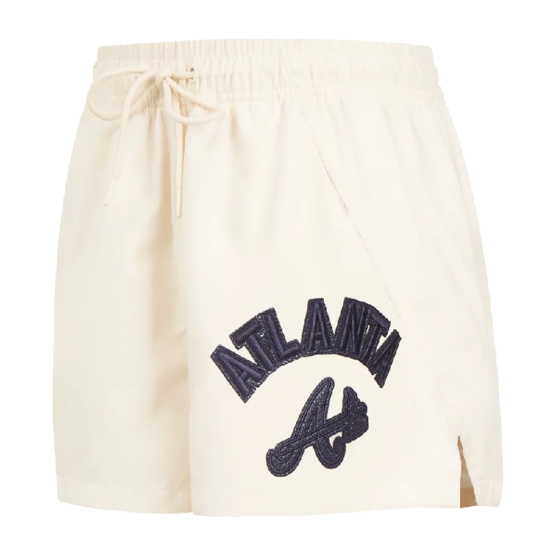 MLB ATLANTA BRAVES TRIPLE TONAL WOMEN'S WOVEN SHORT (EGGSHELL)