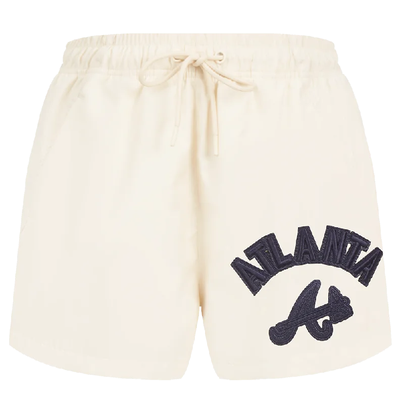 MLB ATLANTA BRAVES TRIPLE TONAL WOMEN'S WOVEN SHORT (EGGSHELL)