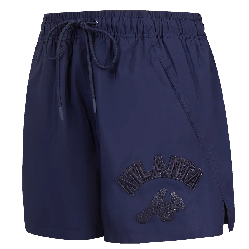 MLB ATLANTA BRAVES TRIPLE TONAL WOMEN'S WOVEN SHORT (MIDNIGHT NAVY)