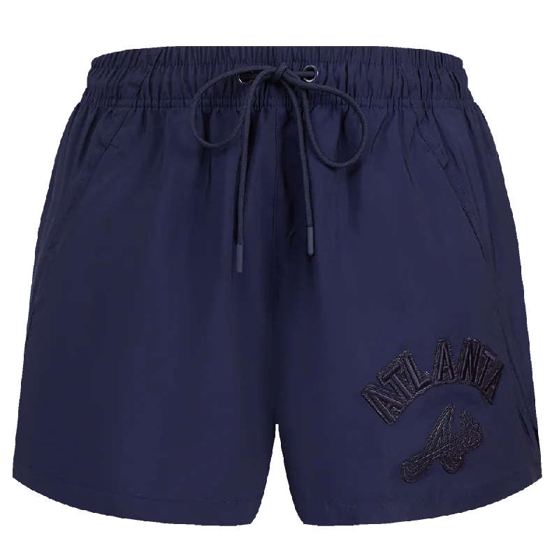 MLB ATLANTA BRAVES TRIPLE TONAL WOMEN'S WOVEN SHORT (MIDNIGHT NAVY)