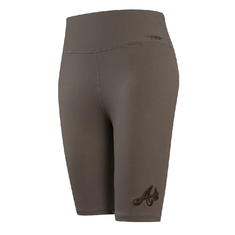 MLB ATLANTA BRAVES NEUTRAL JERSEY WOMEN'S BIKE SHORT (DARK TAUPE)