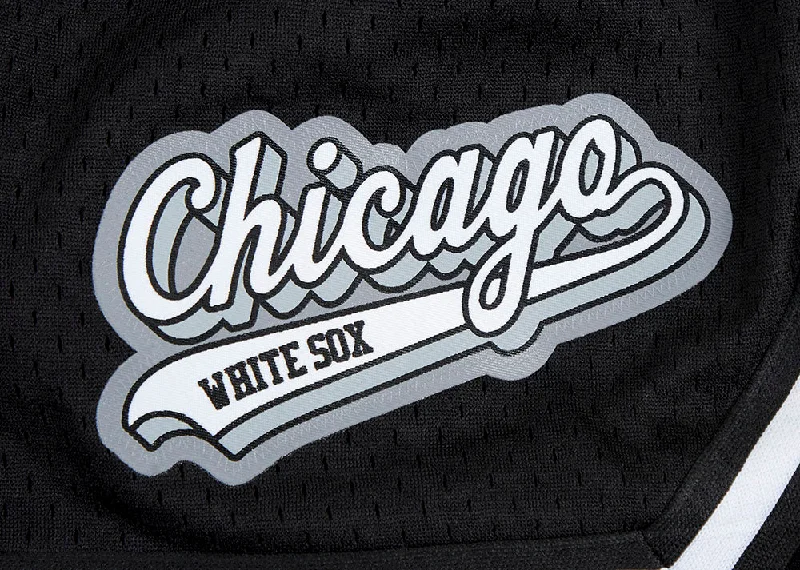 MLB CHICAGO WHITE SOX SCRIPT TAIL WOMEN'S MESH TAPE SHORT (BLACK)