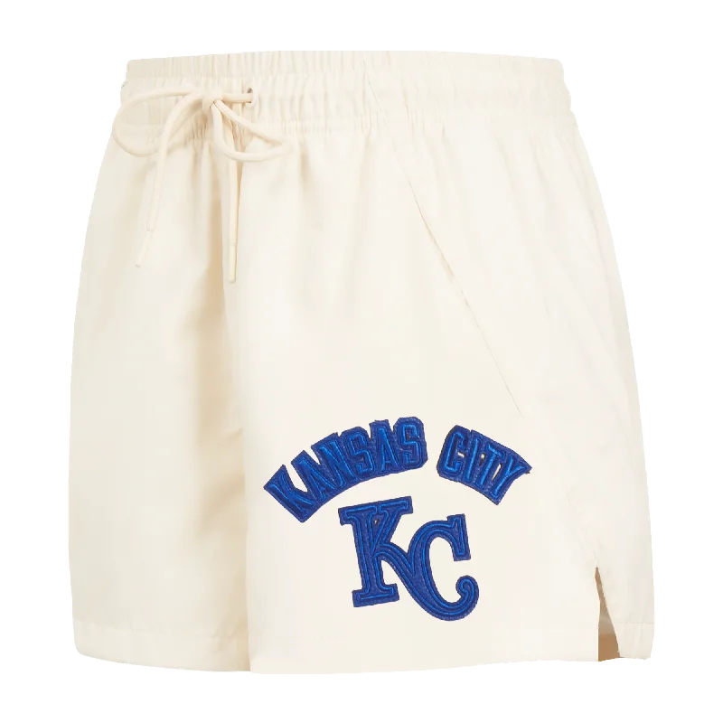 MLB KANSAS CITY ROYALS TRIPLE TONAL WOMEN'S WOVEN SHORT (EGGSHELL)