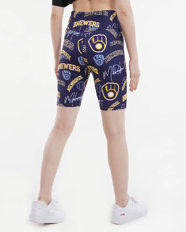 MLB MILWAUKEE BREWERS TOSS LOGO LUX WOMEN'S BIKE SHORT (1MB)