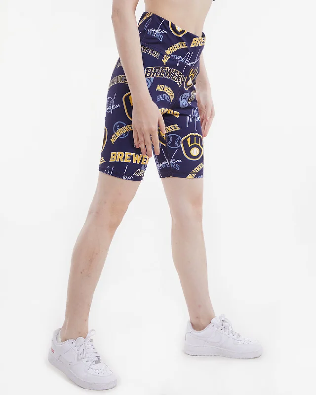 MLB MILWAUKEE BREWERS TOSS LOGO LUX WOMEN'S BIKE SHORT (1MB)