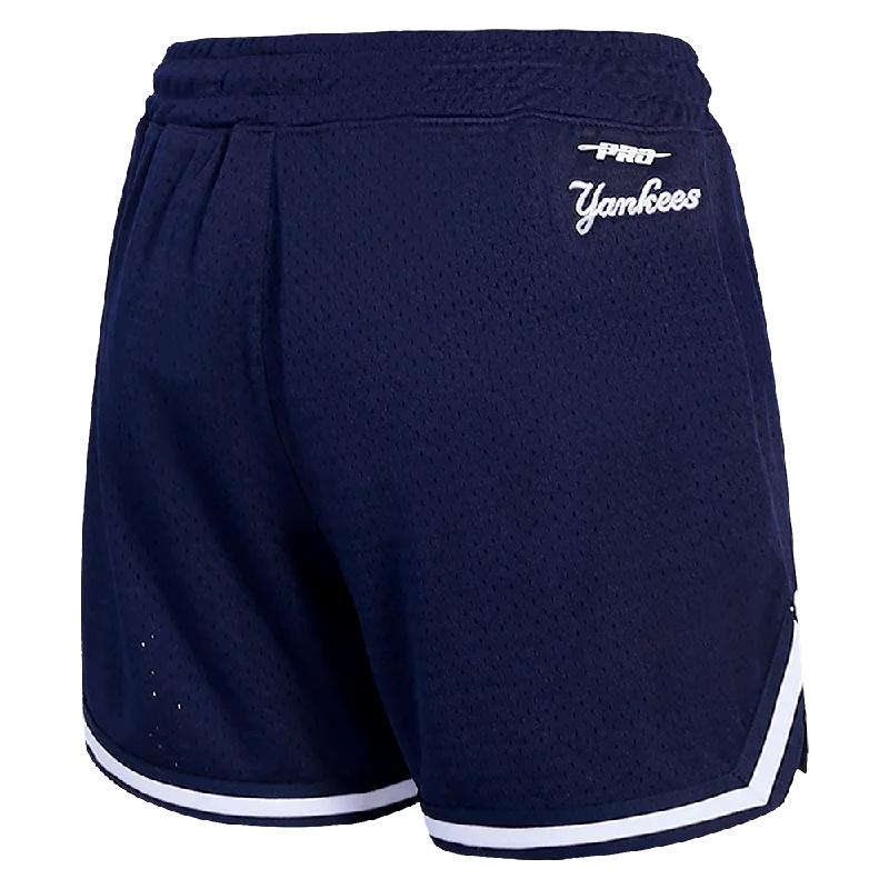 MLB NEW YORK YANKEES SCRIPT TAIL WOMEN'S MESH TAPE SHORT (MIDNIGHT NAVY)