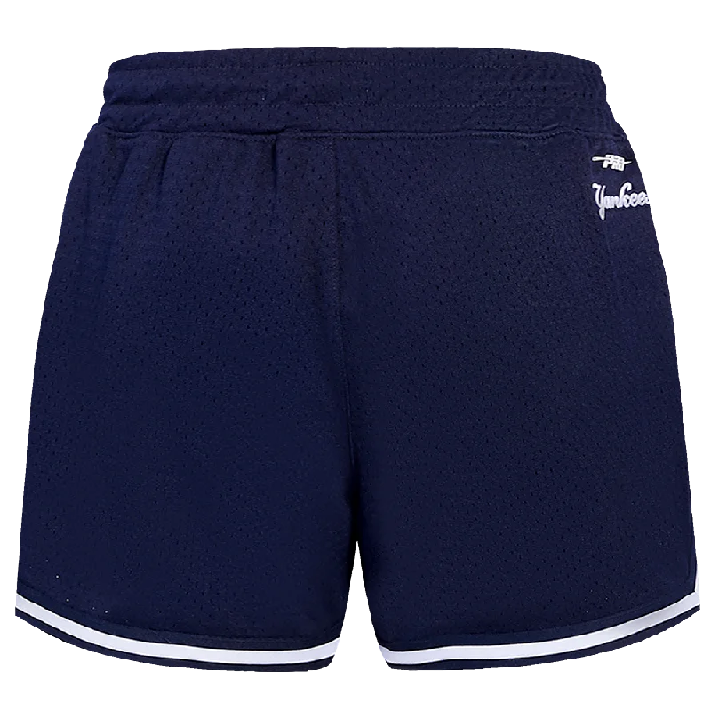 MLB NEW YORK YANKEES SCRIPT TAIL WOMEN'S MESH TAPE SHORT (MIDNIGHT NAVY)