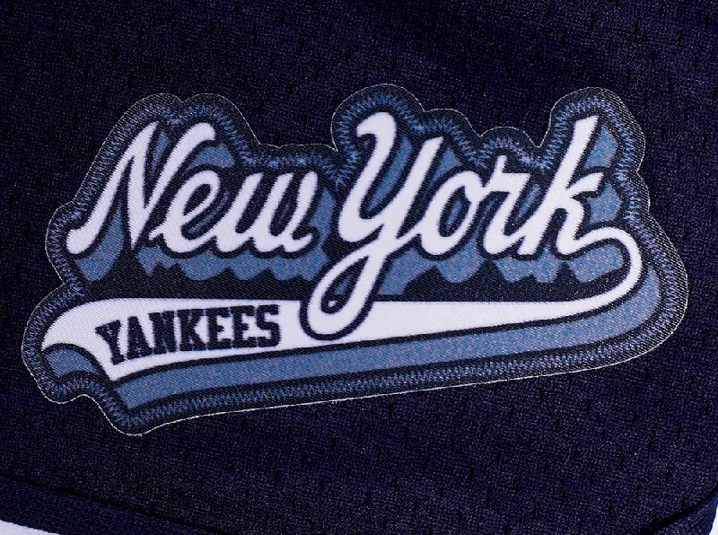 MLB NEW YORK YANKEES SCRIPT TAIL WOMEN'S MESH TAPE SHORT (MIDNIGHT NAVY)