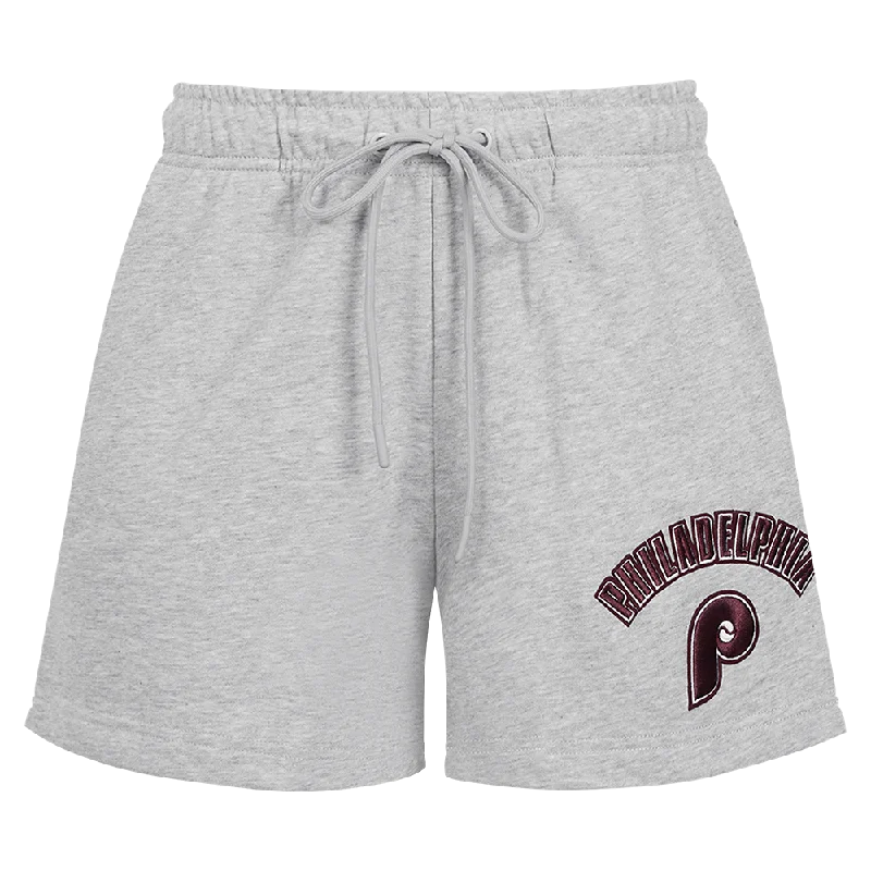 MLB PHILADELPHIA PHILLIES RETRO CLASSIC WOMEN'S SHORT (HEATHER GREY)