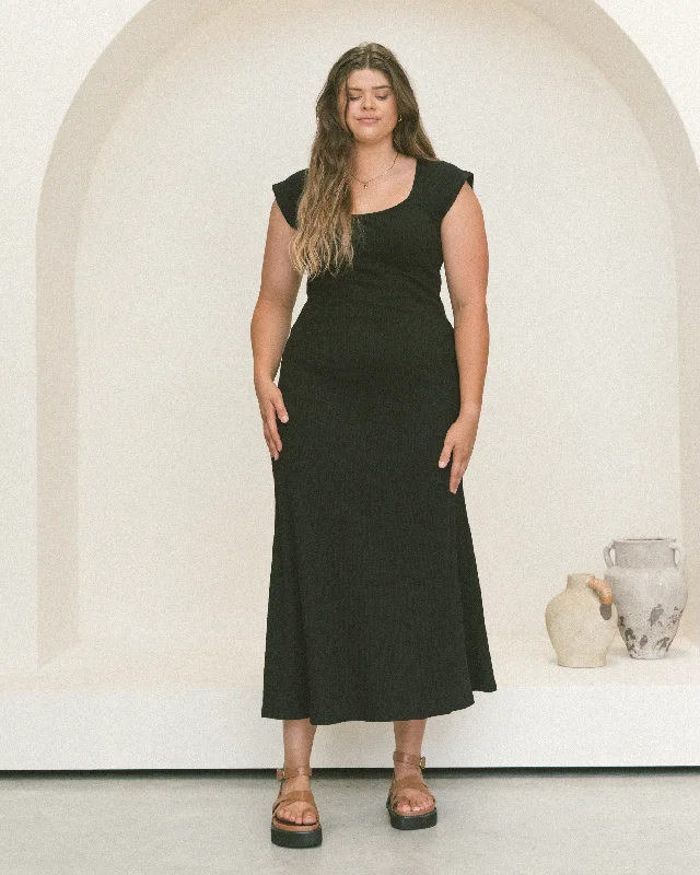 Marley Ribbed Maxi Dress | Black