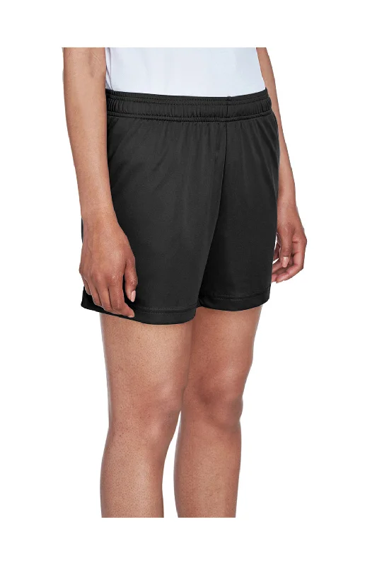 Team 365 Womens Zone Performance Moisture Wicking Shorts w/ Pockets - Black