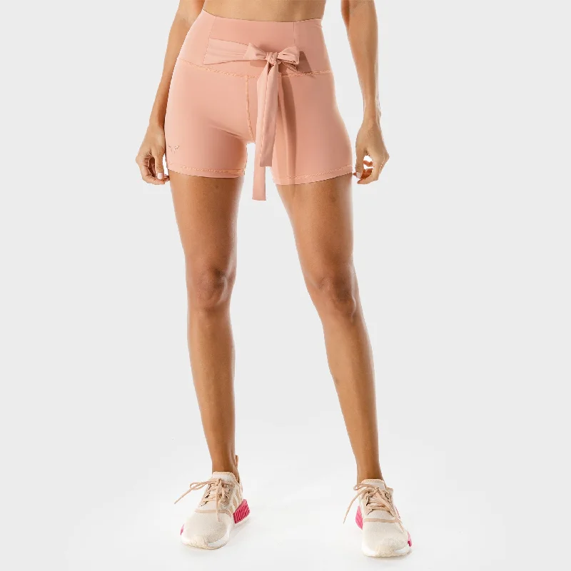 Women's Fitness - Tie Shorts - Peachy Keen