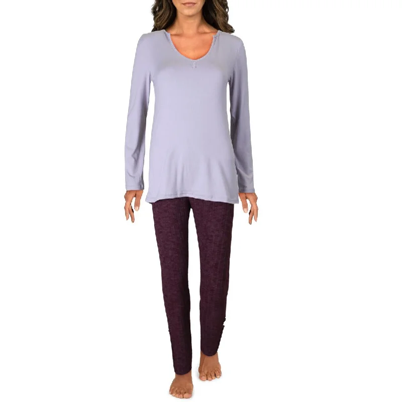 Bearpaw Women's 2 Piece Long Sleeve Shirt and Leggings Sleepwear Lounge Set