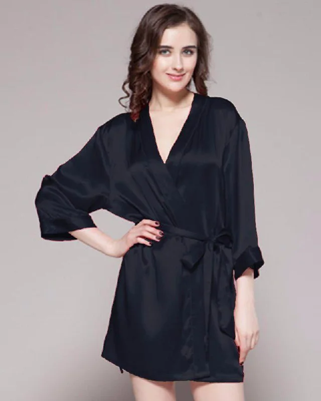 Black - 100% Polyester Satin Gown - GWN 11 BK