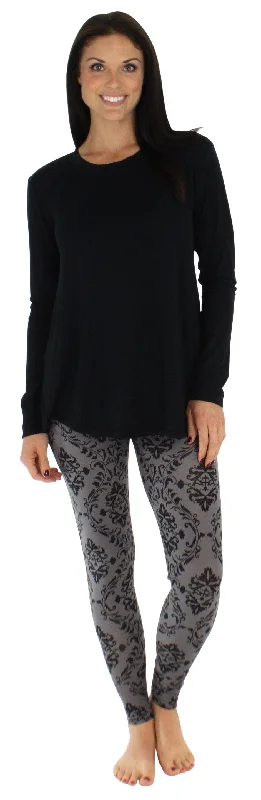 bSoft Women’s Bamboo Jersey Long Sleeve Tunic and Leggings Pajama Set