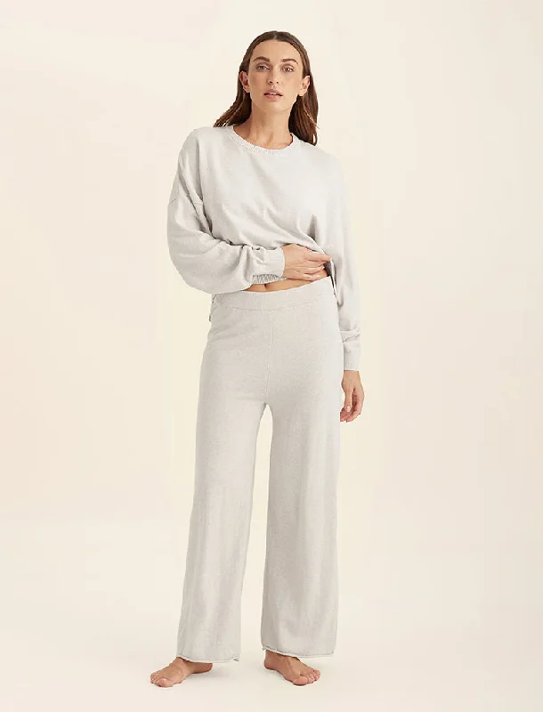 Cotton Cashmere Straight Leg Pant