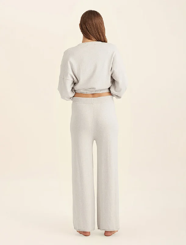 Cotton Cashmere Straight Leg Pant