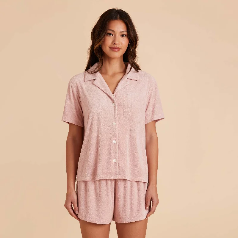 Eunice Short Sleeve Shirt and Shorts Set - English Rose