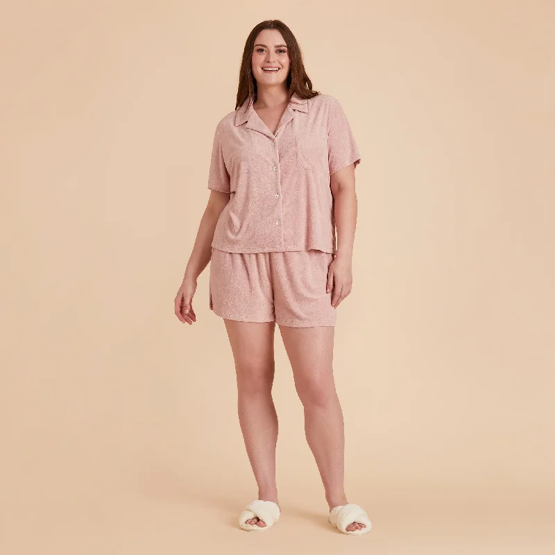 Eunice Short Sleeve Shirt and Shorts Set - English Rose