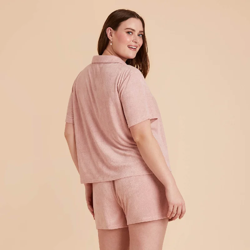 Eunice Short Sleeve Shirt and Shorts Set - English Rose