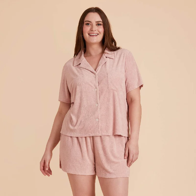 Eunice Short Sleeve Shirt and Shorts Set - English Rose