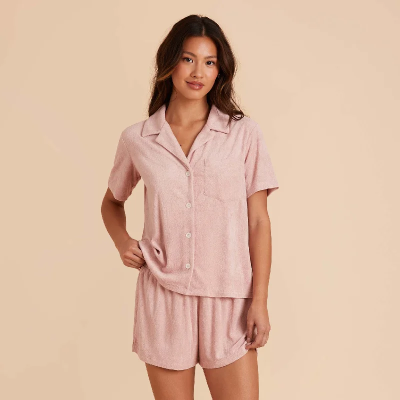 Eunice Short Sleeve Shirt and Shorts Set - English Rose