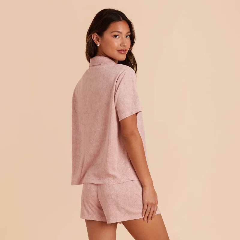 Eunice Short Sleeve Shirt and Shorts Set - English Rose