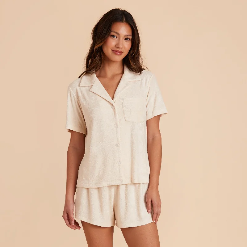 Eunice Short Sleeve Shirt and Shorts Set - Ivory