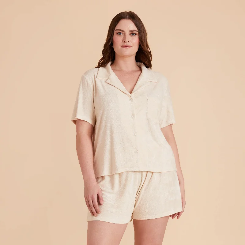 Eunice Short Sleeve Shirt and Shorts Set - Ivory