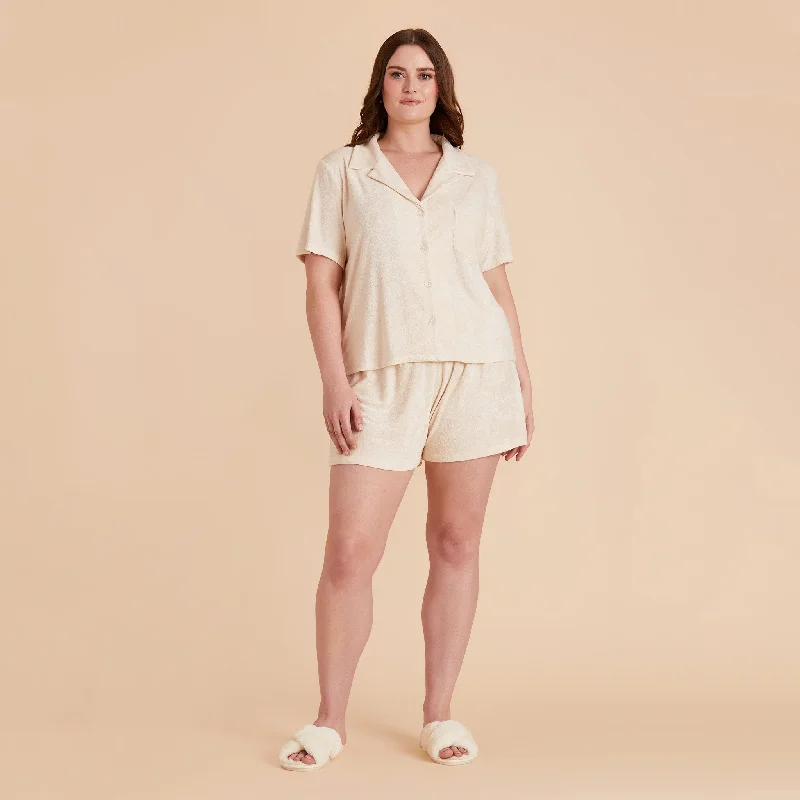 Eunice Short Sleeve Shirt and Shorts Set - Ivory